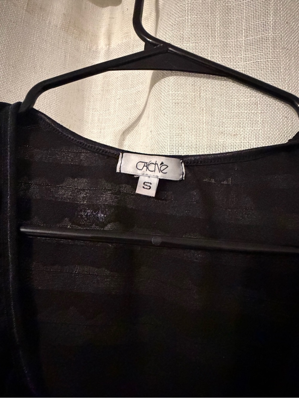 Cache Black Textured Ruffle Tank Top - Picture 2 of 3